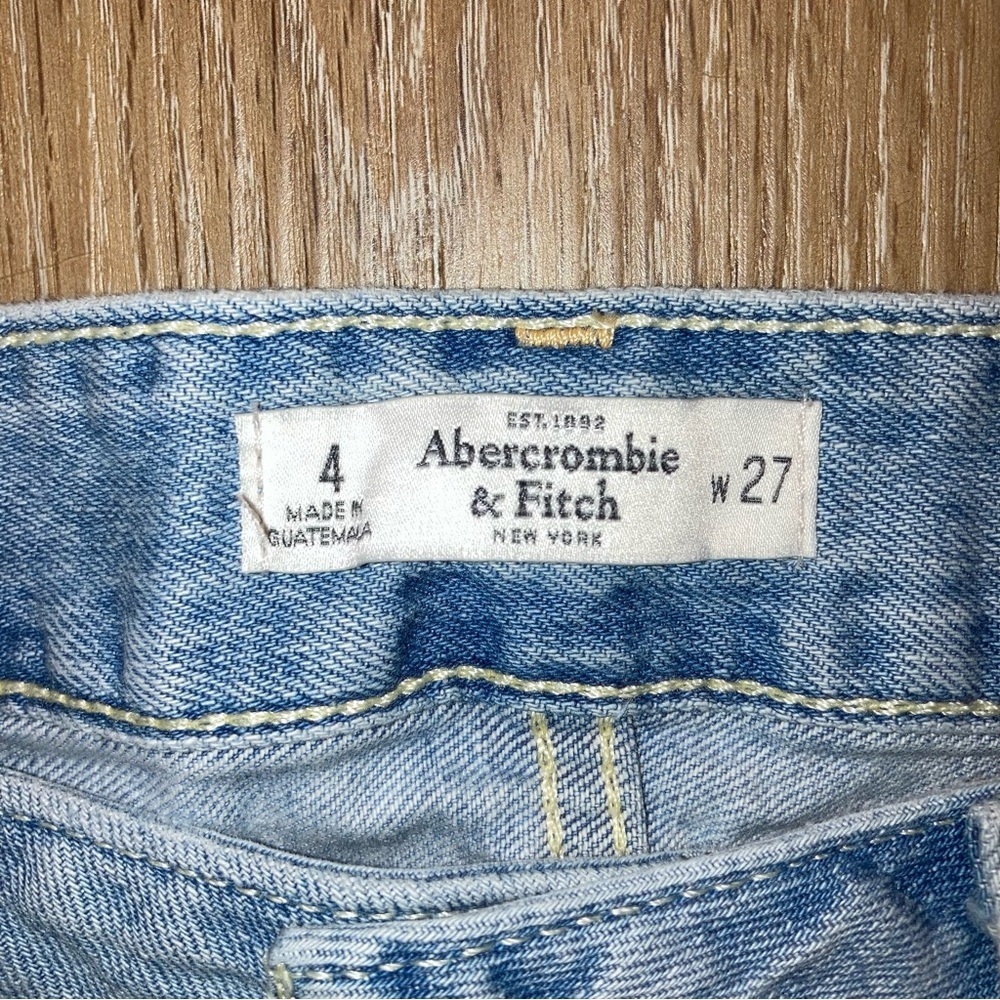 Abercrombie & Fitch Women’s Blue Jean Shorts Distressed Cut-Off Y2K | Size 27 - Picture 4 of 9